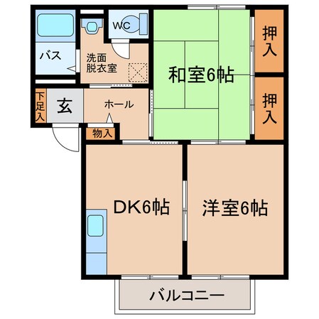 コーポ高瀬川Ａ・Ｂの物件間取画像